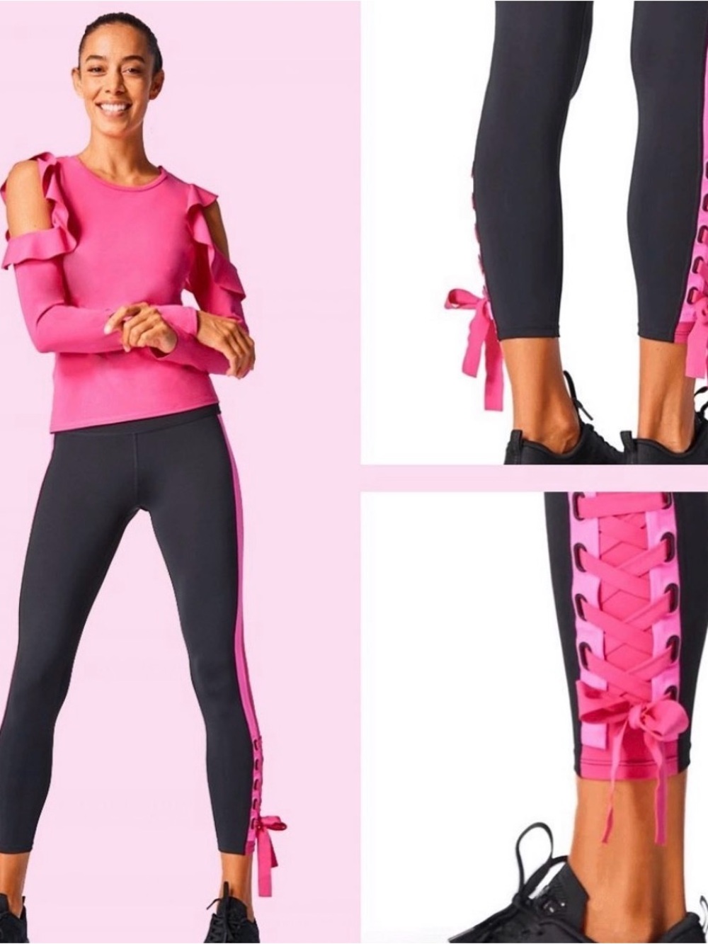 Urban Savage Tie Leggings Black Berry Pink Size‎ XS